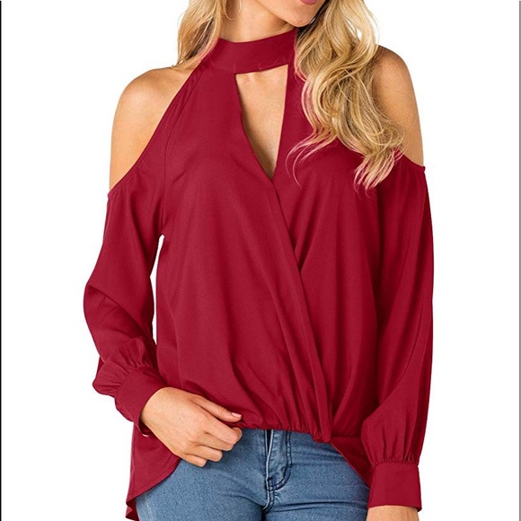 Beautiful woman top blouse cold shoulder - Picture 2 of 7